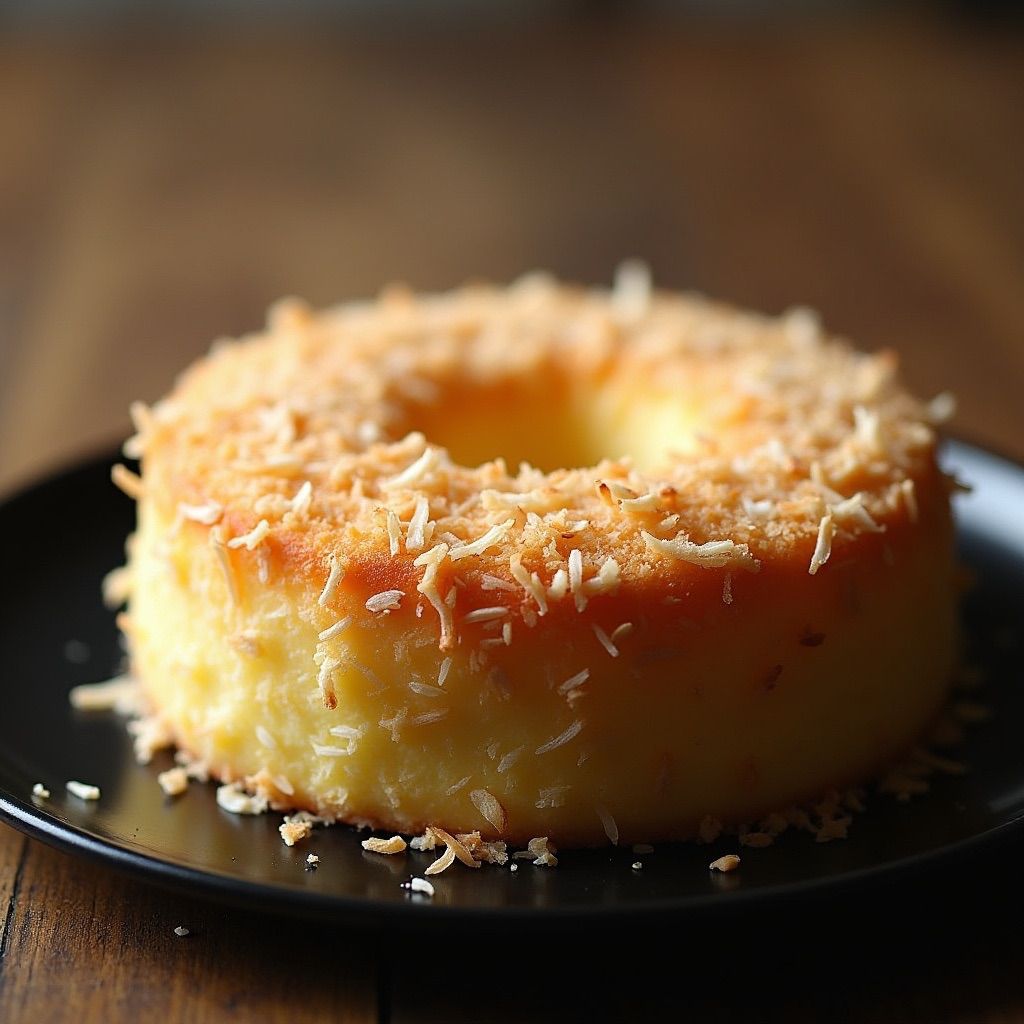 Bolo com calda dourada